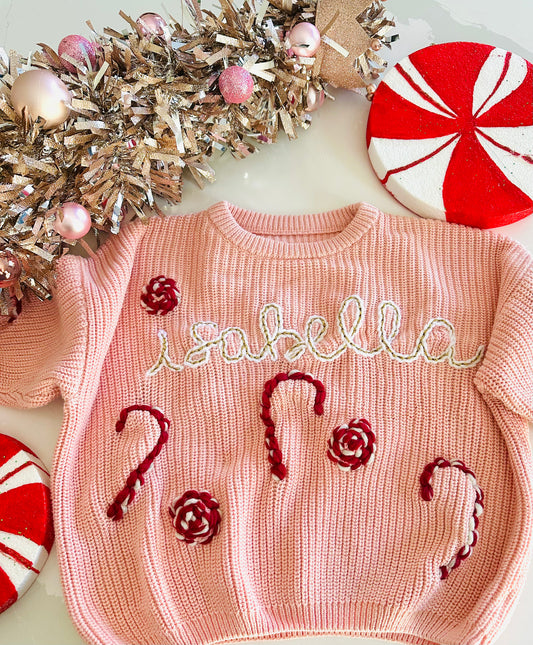 Candy Cane Name Sweater
