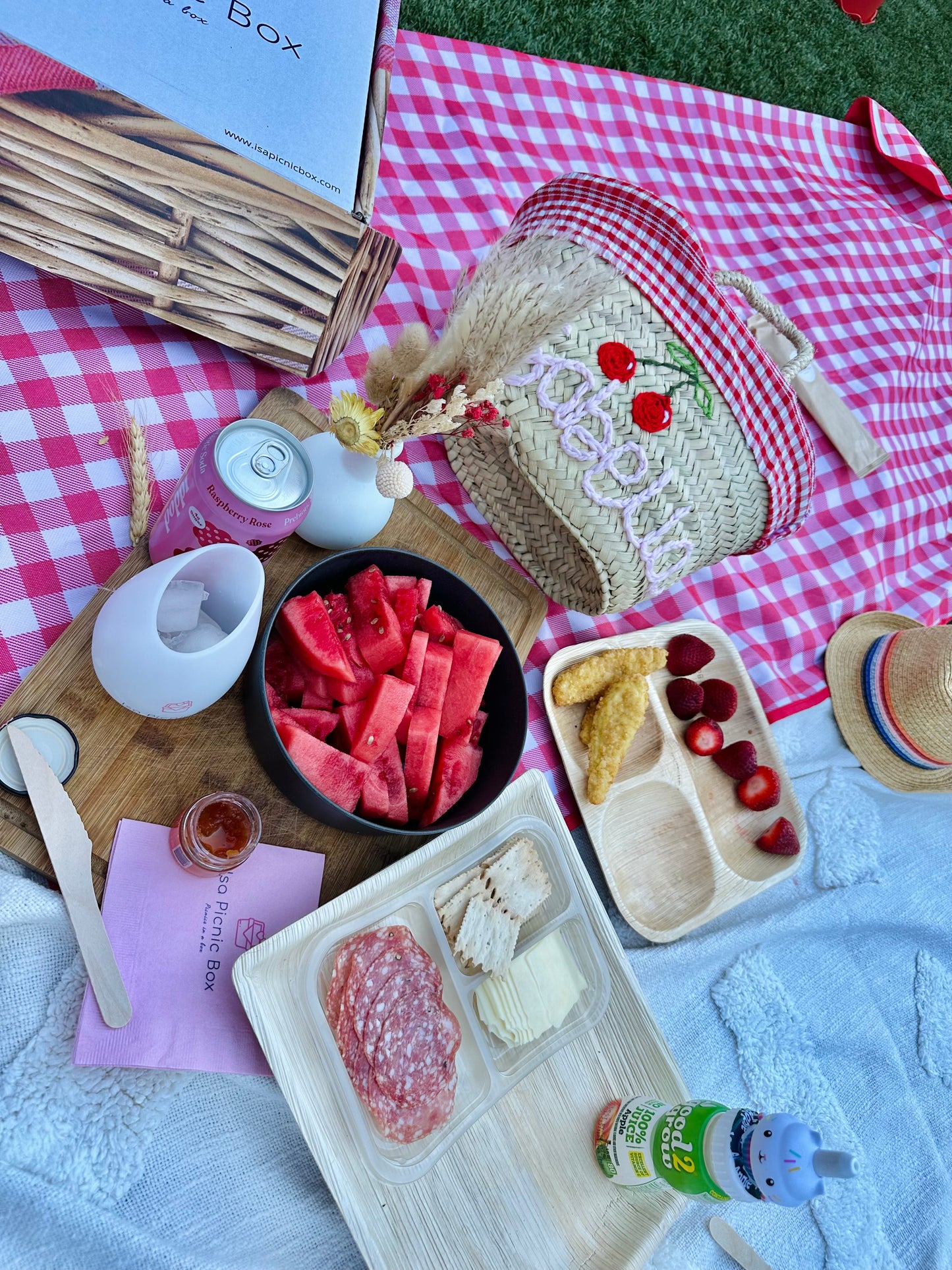 Picnic Box-  Red (waterproof blanket)